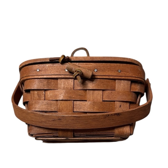 Longaberger Other - Longaberger | Vintage 1989 Signed Hand Woven Mini Picnic Kiddie Purse Basket